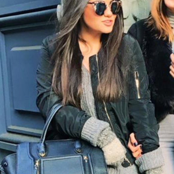 Better Be Jackets & Blazers - Black Bomber Jacket with Orange Interior